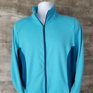 Champion Women's Blue Long Full Zipper Jacket XL
